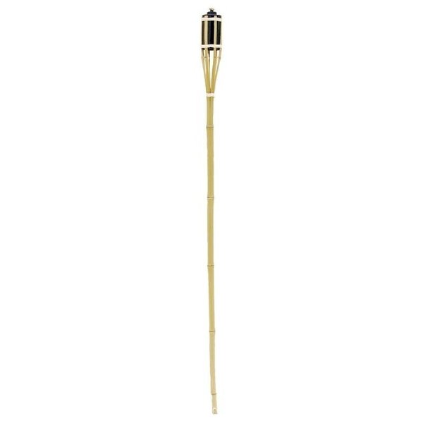 Seasonal Trends 4 ft Bamboo Party Torch, 236 in H, Bamboo, Fiberglass, and Metal, Beige, Black Y2571